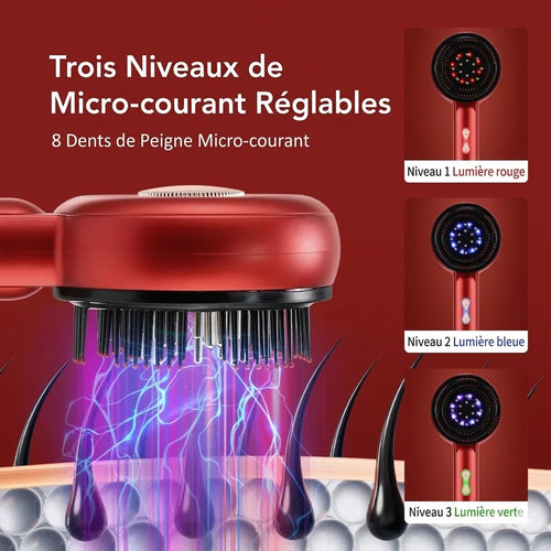 Brosse de Massage Électrique - Stimulez la Croissance des Cheveux!