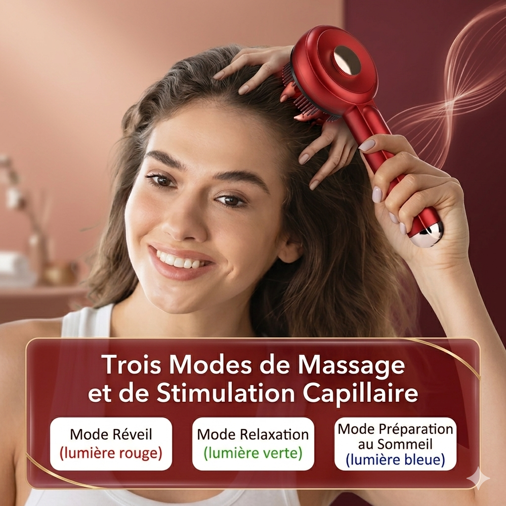 Brosse de Massage Électrique - Stimulez la Croissance des Cheveux!
